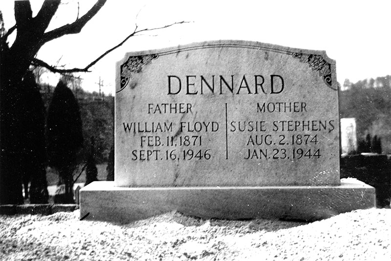 Grave of William and Susie Dennard as it looked in 1947 Hollywood Cemetery